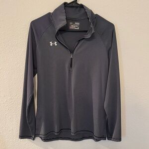 Under Armour Black and Gray Striped Pullover
